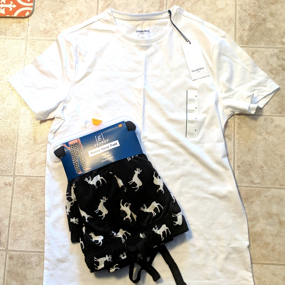 Men's Goodfellow white tee and George sleep pant